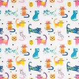 Multicolour Cat Print Cotton Poplin  - Ribes y Casals