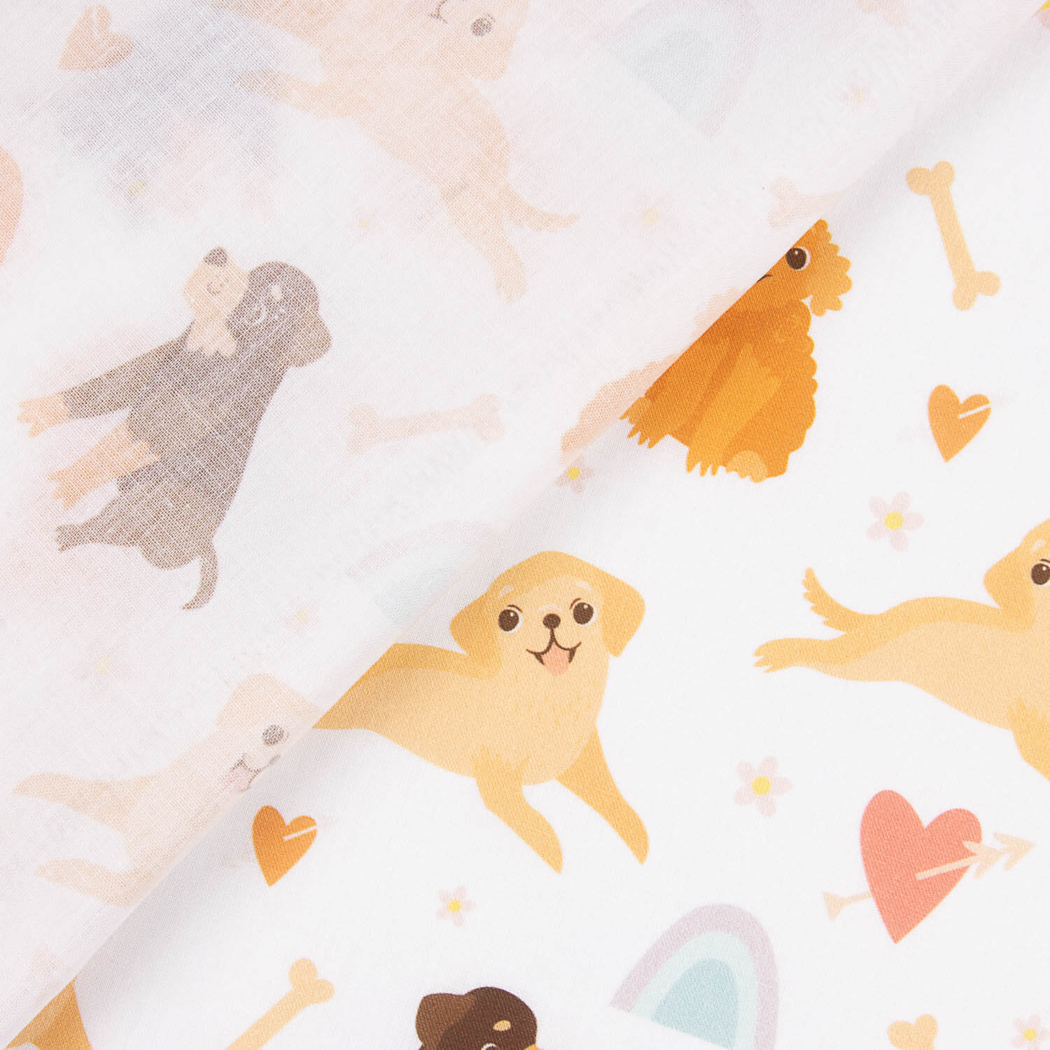 Children’s Puppy Print Cotton Poplin - Ribes y Casals