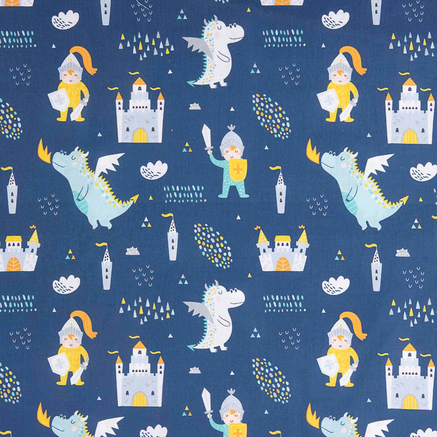 Poplin Cotton Knights and Dragons - Ribes y Casals