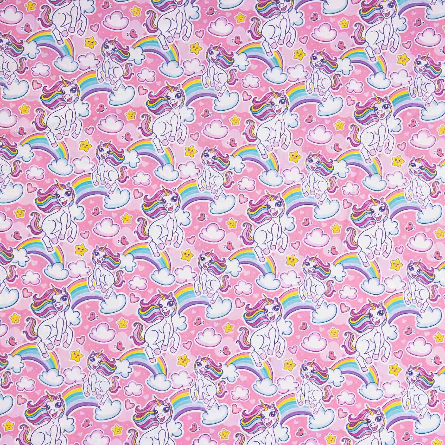 Poplin Cotton Unicorns and Rainbows - Ribes y Casals