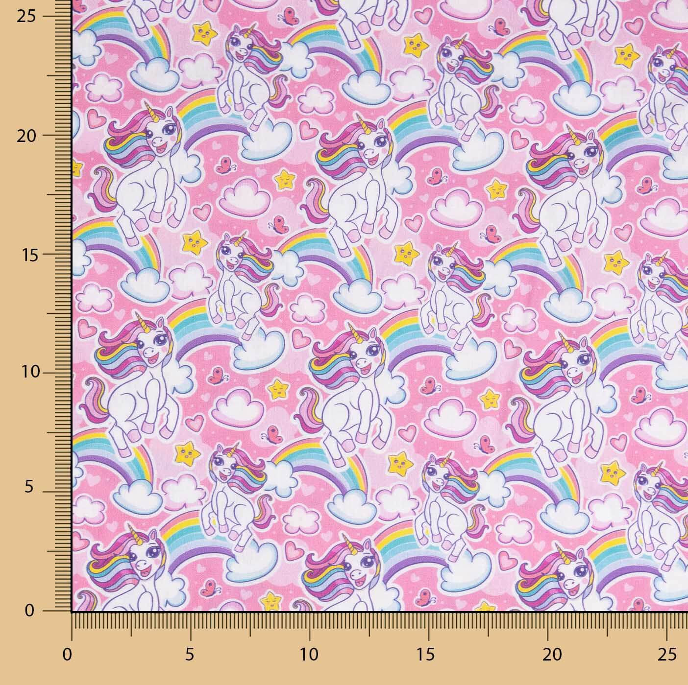 Poplin Cotton Unicorns and Rainbows - Ribes y Casals