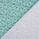 Mini Turquoise Floral Print Cotton Poplin - Ribes y Casals