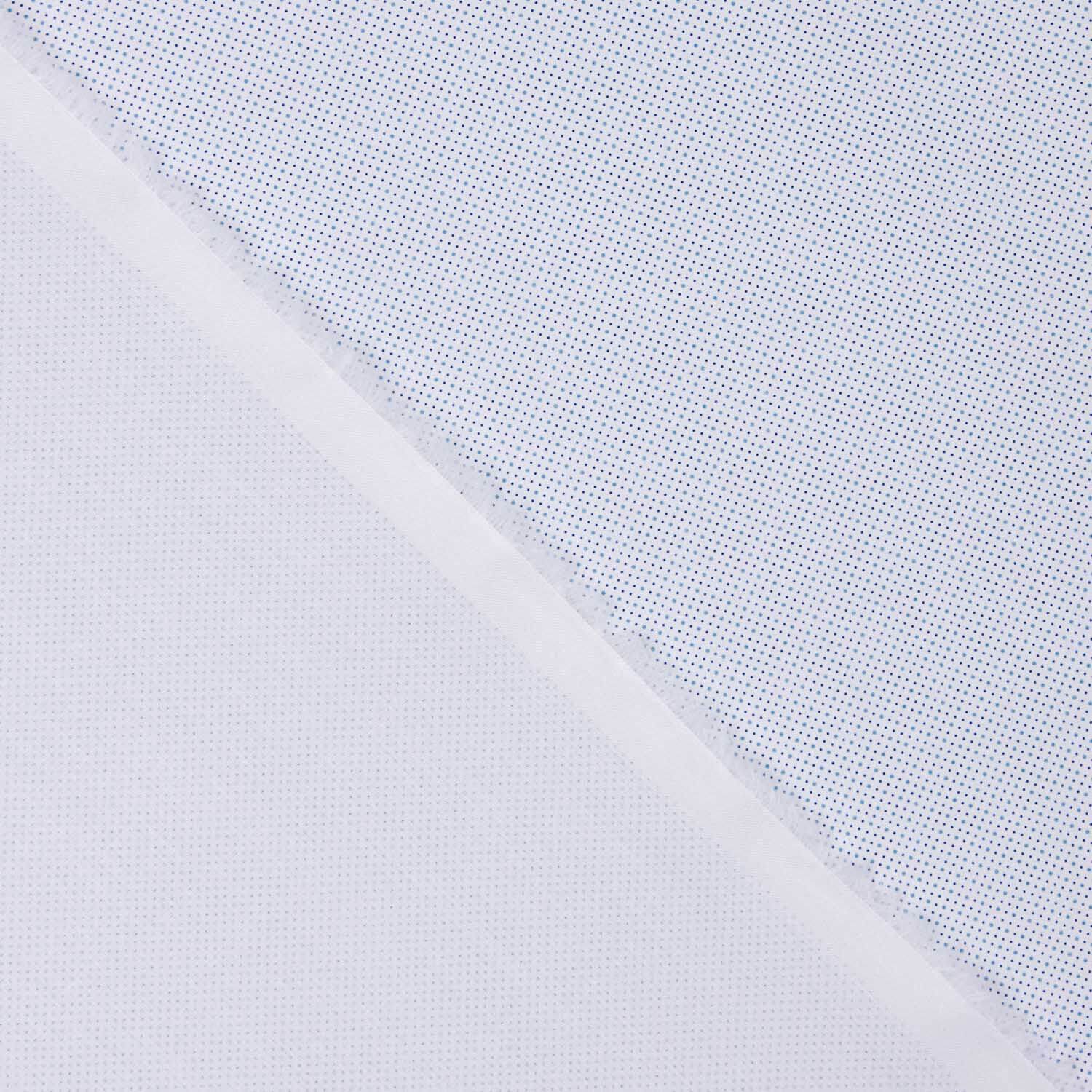 Fine Poplin Shirting Fabric with Blue Microdots - Ribes y Casals