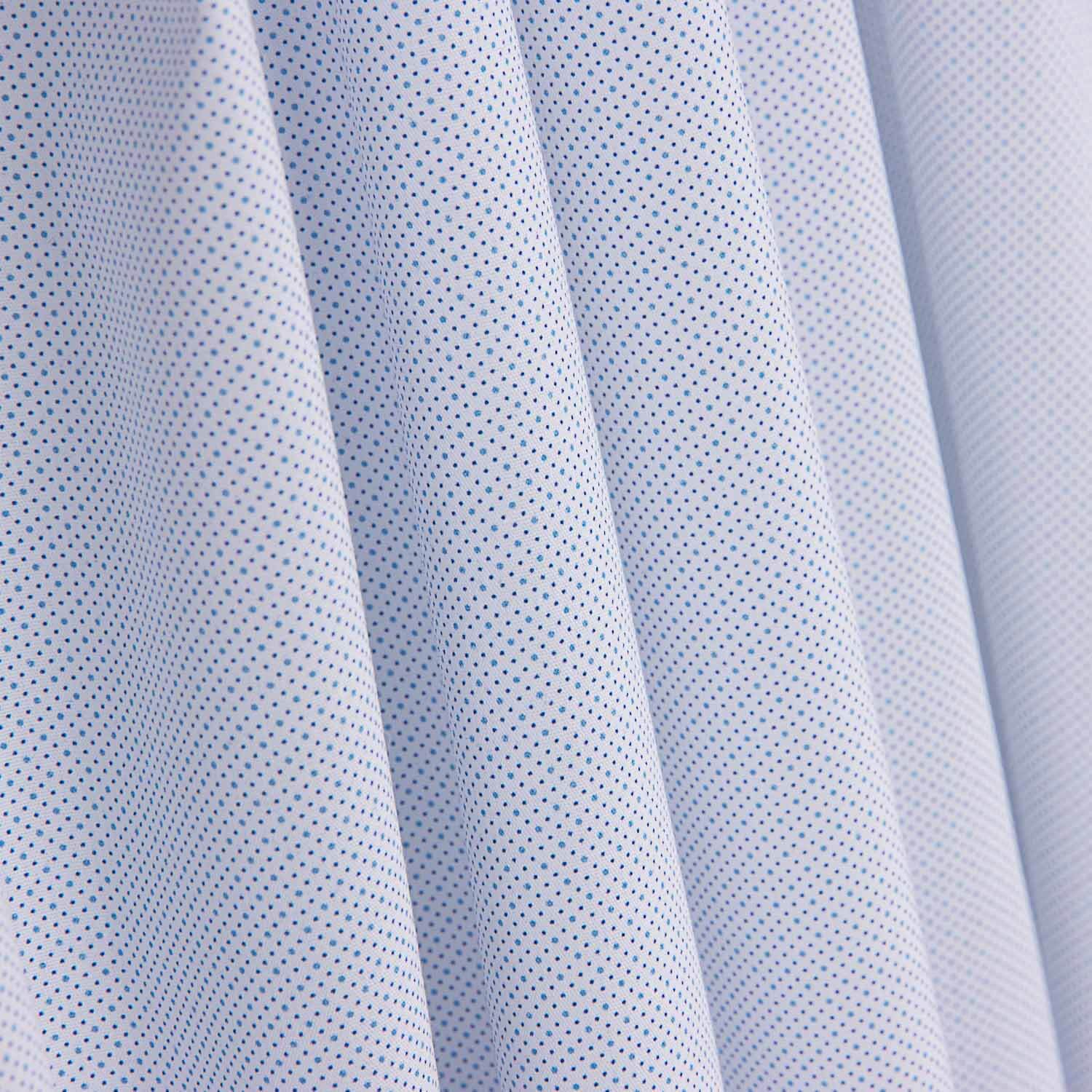 Fine Poplin Shirting Fabric with Blue Microdots - Ribes y Casals