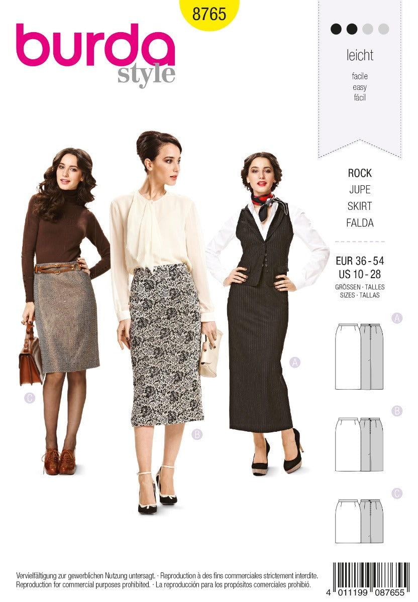 Burda Sewing Pattern 8765 Skirt - Ribes y Casals