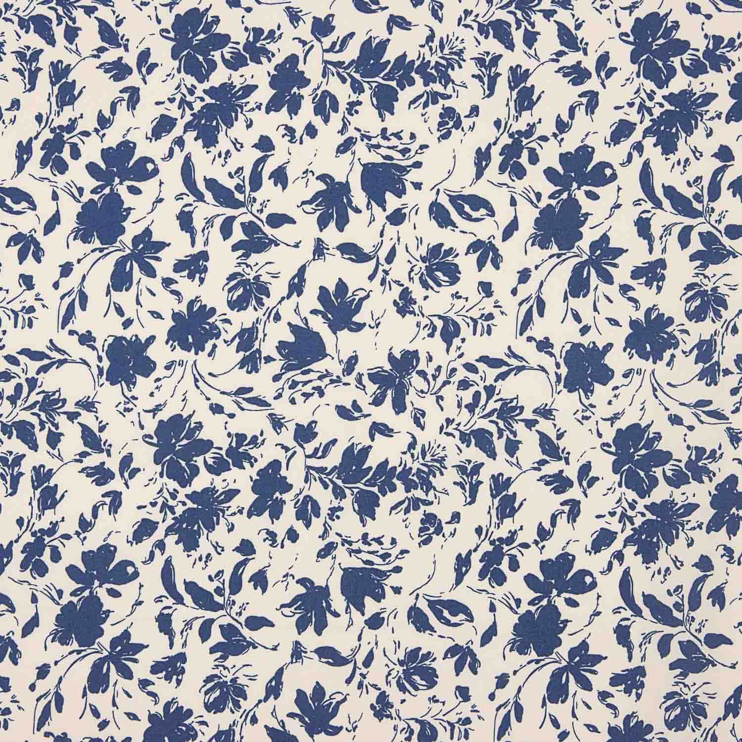 Blue Floral Bamboo Poplin - Ribes y Casals