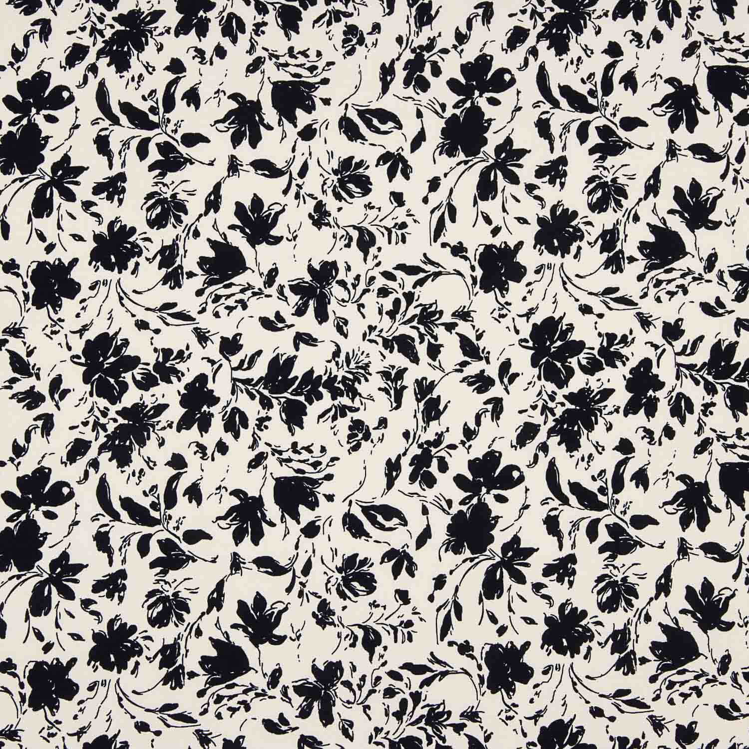 Black Floral Bamboo Poplin - Ribes y Casals
