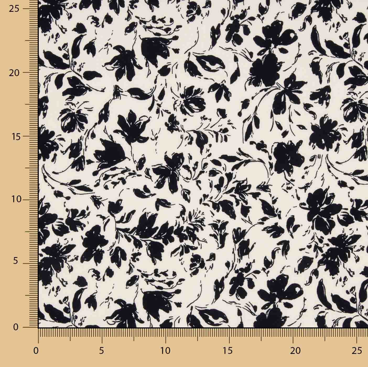 Black Floral Bamboo Poplin - Ribes y Casals