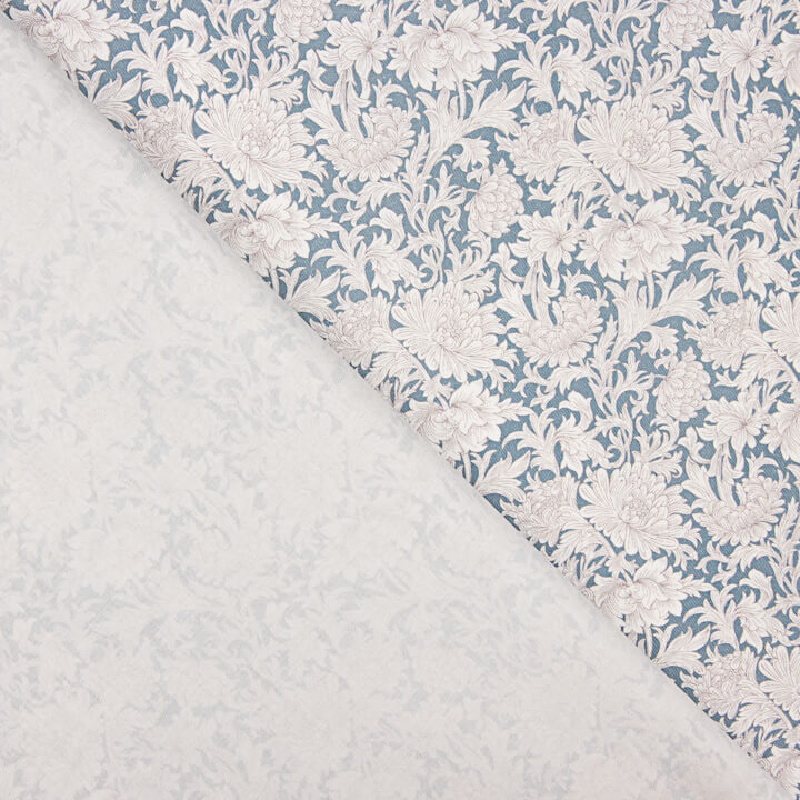 Blue Damask Printed Viyela - Ribes y Casals