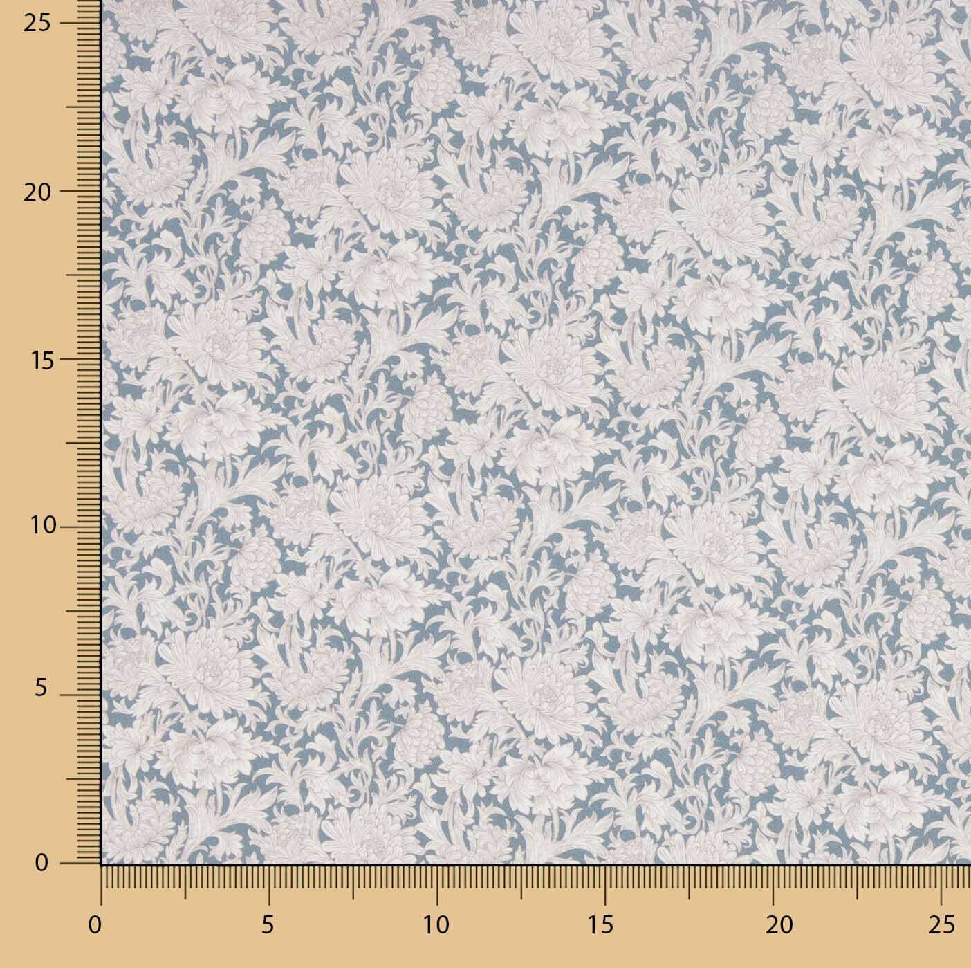 Blue Damask Printed Viyela - Ribes y Casals