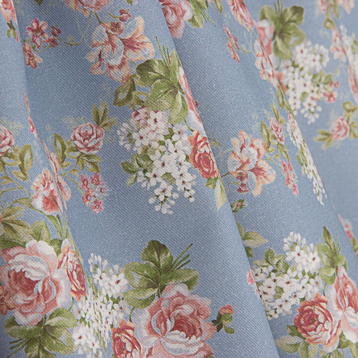 Blue Provence Roses Printed Viyela - Ribes y Casals
