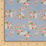 Blue Provence Roses Printed Viyela - Ribes y Casals