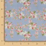 Blue Provence Roses Printed Viyela - Ribes y Casals