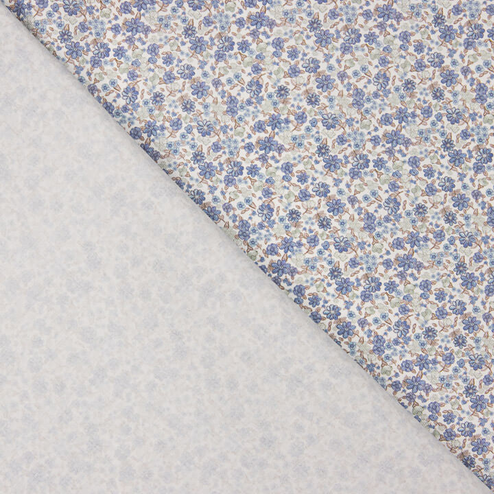 Indigo Blue Printed Floral Viyela - Ribes y Casals