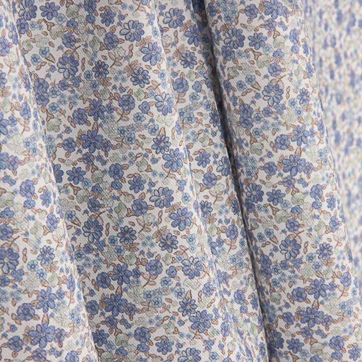 Indigo Blue Printed Floral Viyela - Ribes y Casals