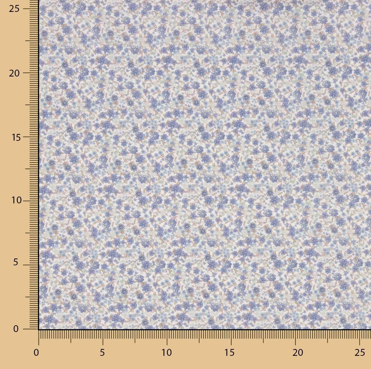 Indigo Blue Printed Floral Viyela - Ribes y Casals