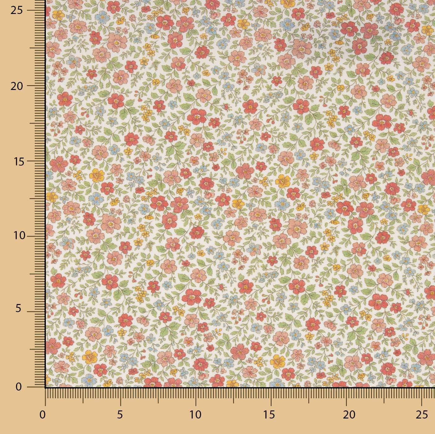 Pradera Coral Printed Viyela - Ribes y Casals