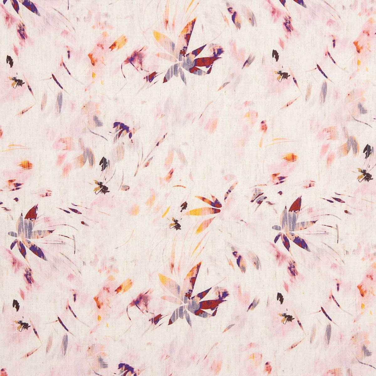 Pink Watercolour-Print Viscose-Linen - Ribes y Casals