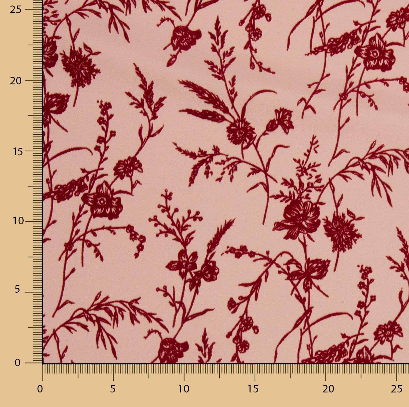 Koshibo Flocked Makeup Maroon Flowers - Ribes y Casals