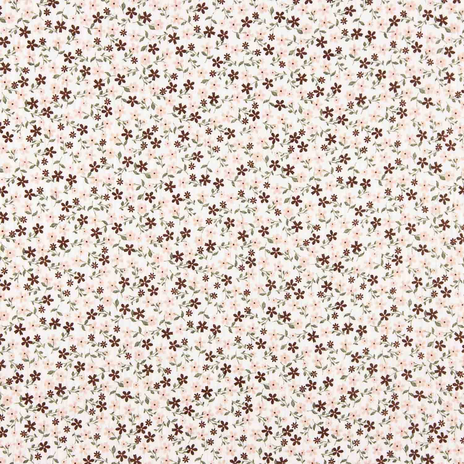 Cotton Muslin Delicate Flowers Light Background - Ribes y Casals