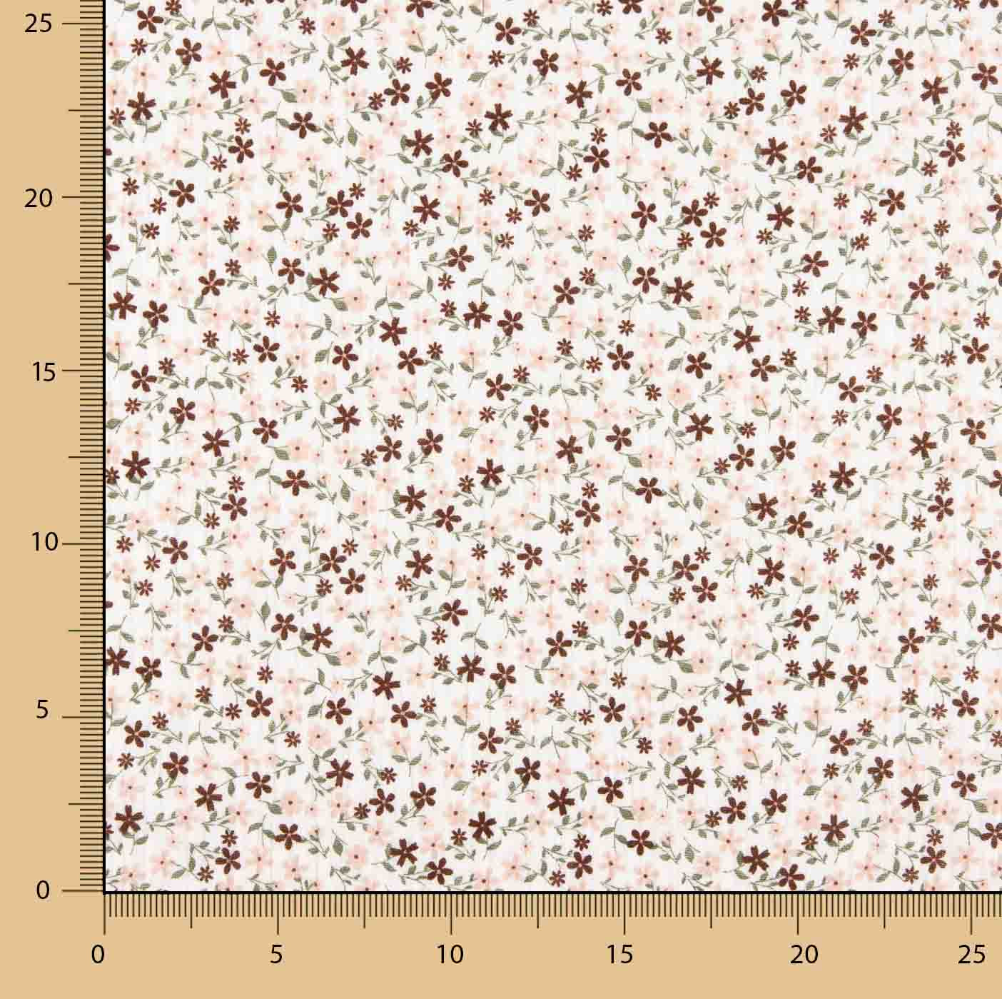 Cotton Muslin Delicate Flowers Light Background - Ribes y Casals