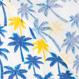 Blue and Yellow Palm Trees Cotton Muslin - Ribes y Casals