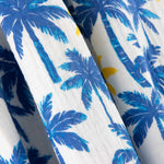 Blue and Yellow Palm Trees Cotton Muslin - Ribes y Casals