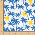 Blue and Yellow Palm Trees Cotton Muslin - Ribes y Casals