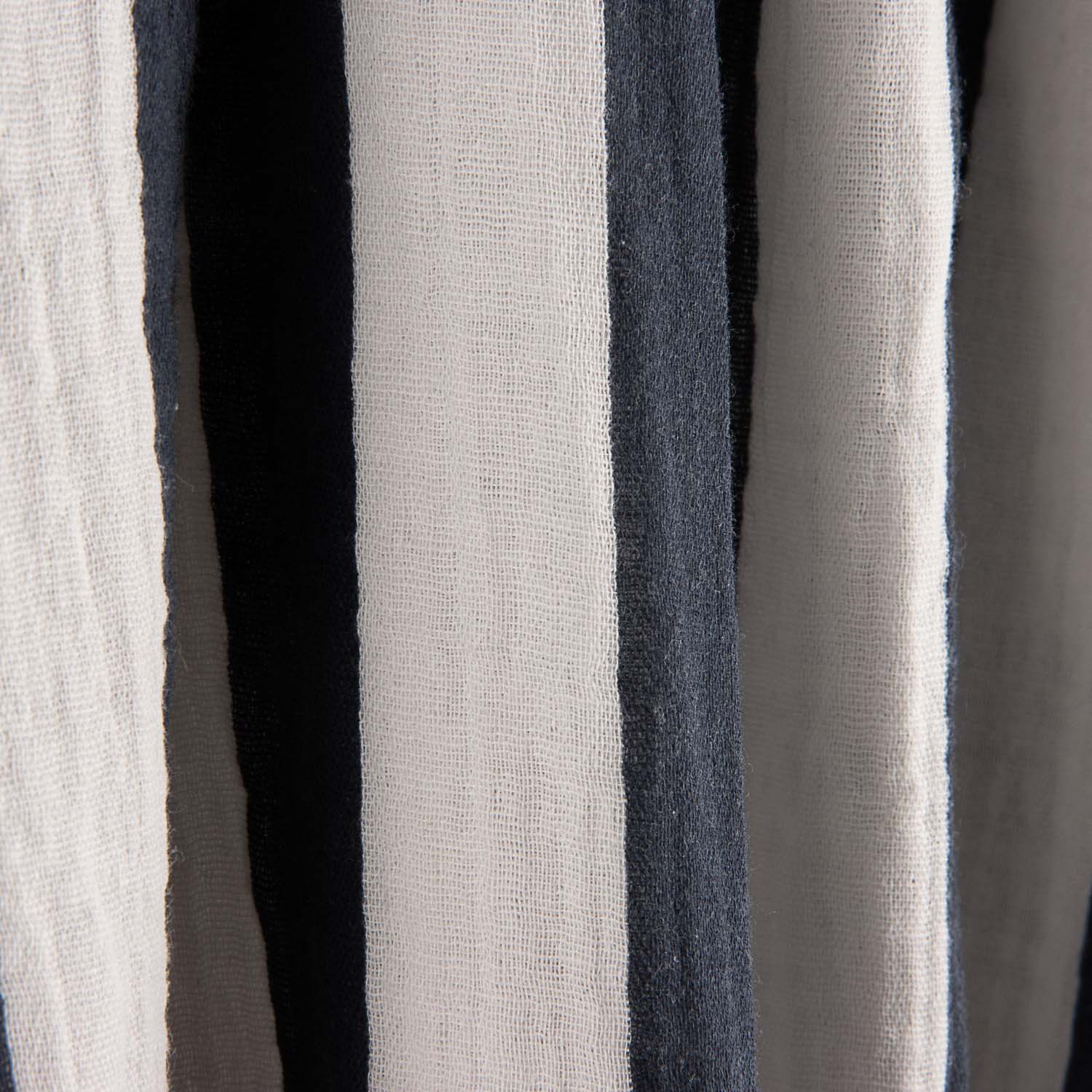 Navy and White Striped Cotton Muslin - Ribes y Casals