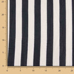 Navy and White Striped Cotton Muslin - Ribes y Casals