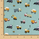 Green Children's Vehicles Cotton Muslin - Ribes y Casals