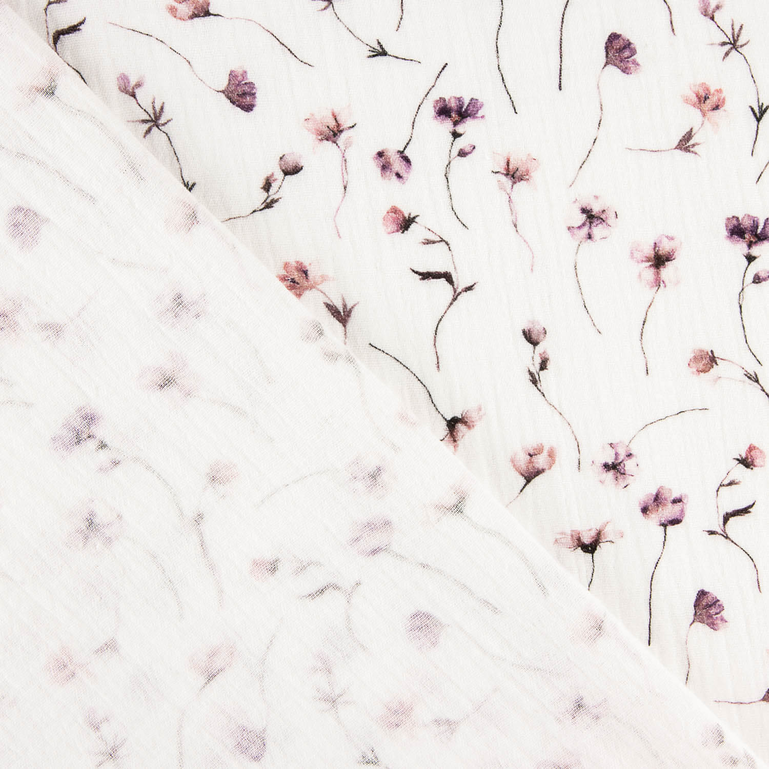 Muslin Cotton Lavender Flowers - Ribes y Casals