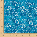 Turquoise Batik Spiral Print Cotton Voile - Ribes y Casals