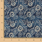Indigo Batik Spiral Print Cotton Voile - Ribes y Casals