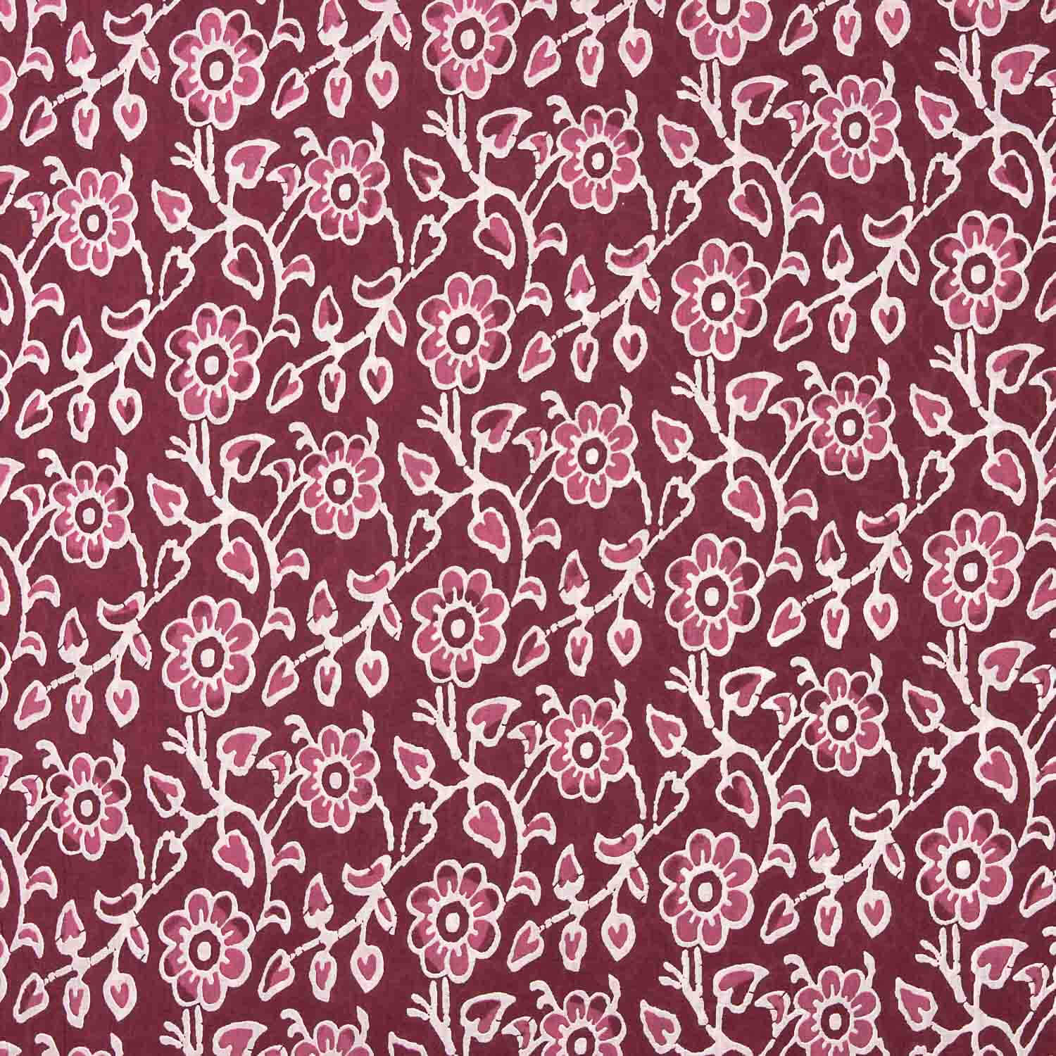 Voile Algodón Estampado Jardín Vintage Burdeos - Ribes y Casals