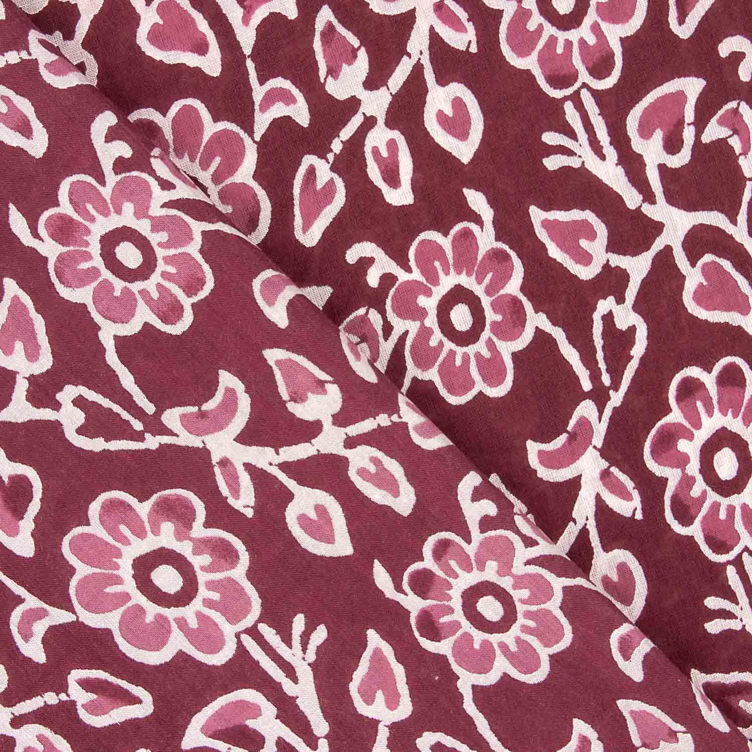 Voile Algodón Estampado Jardín Vintage Burdeos - Ribes y Casals