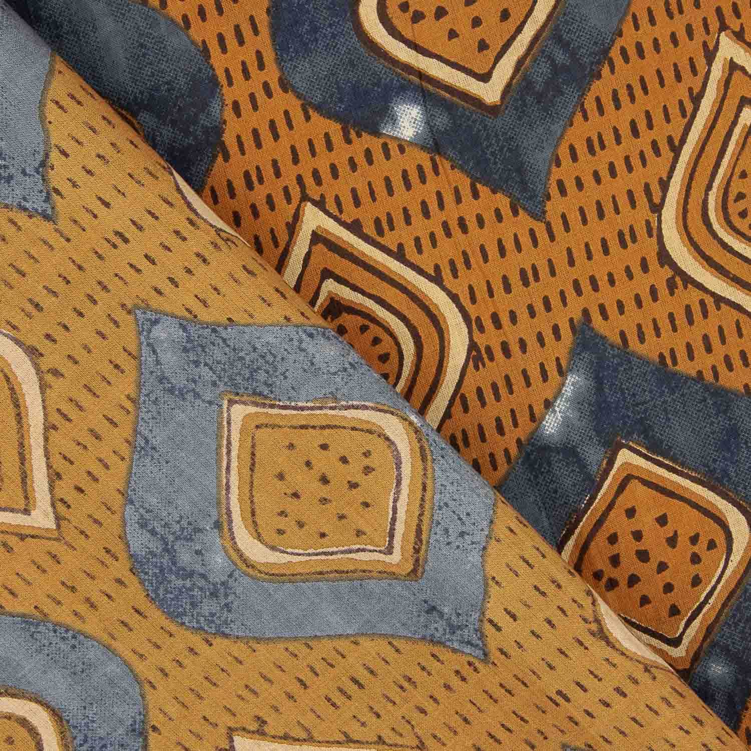 Ikat-printed indigo cotton voile - Ribes y Casals