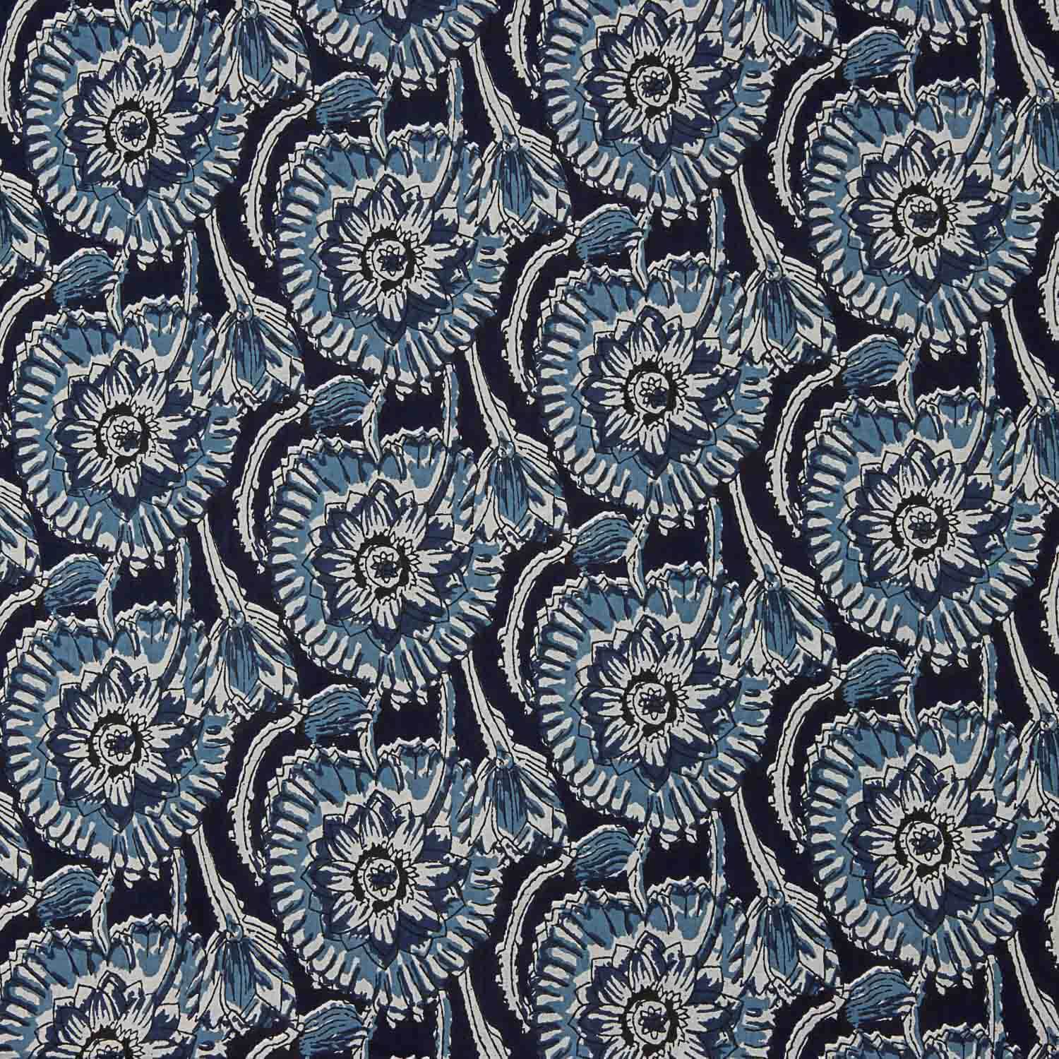 Indigo Night Floral Print Cotton Voile - Ribes y Casals
