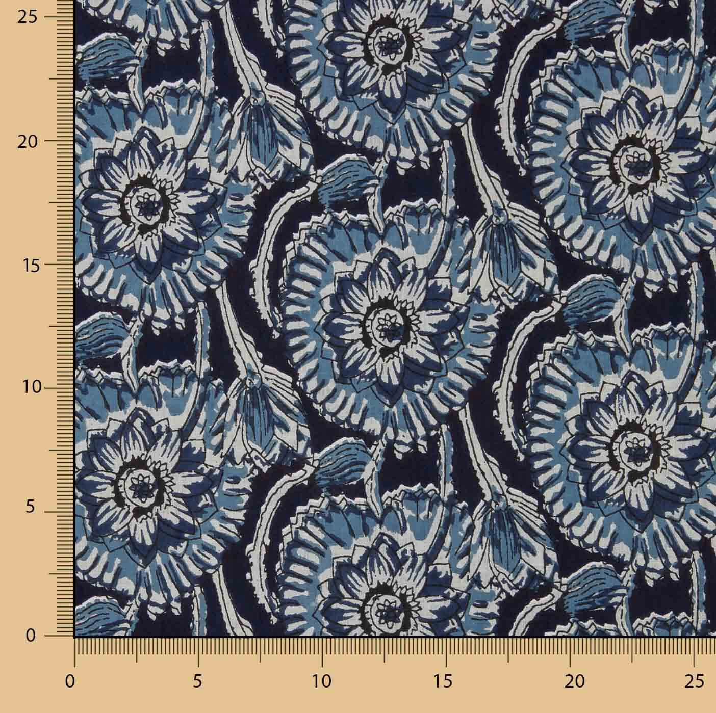 Indigo Night Floral Print Cotton Voile - Ribes y Casals