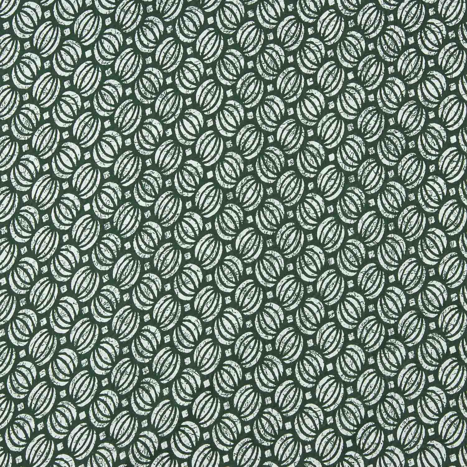 Green Botanical Seed Print Cotton Voile - Ribes y Casals