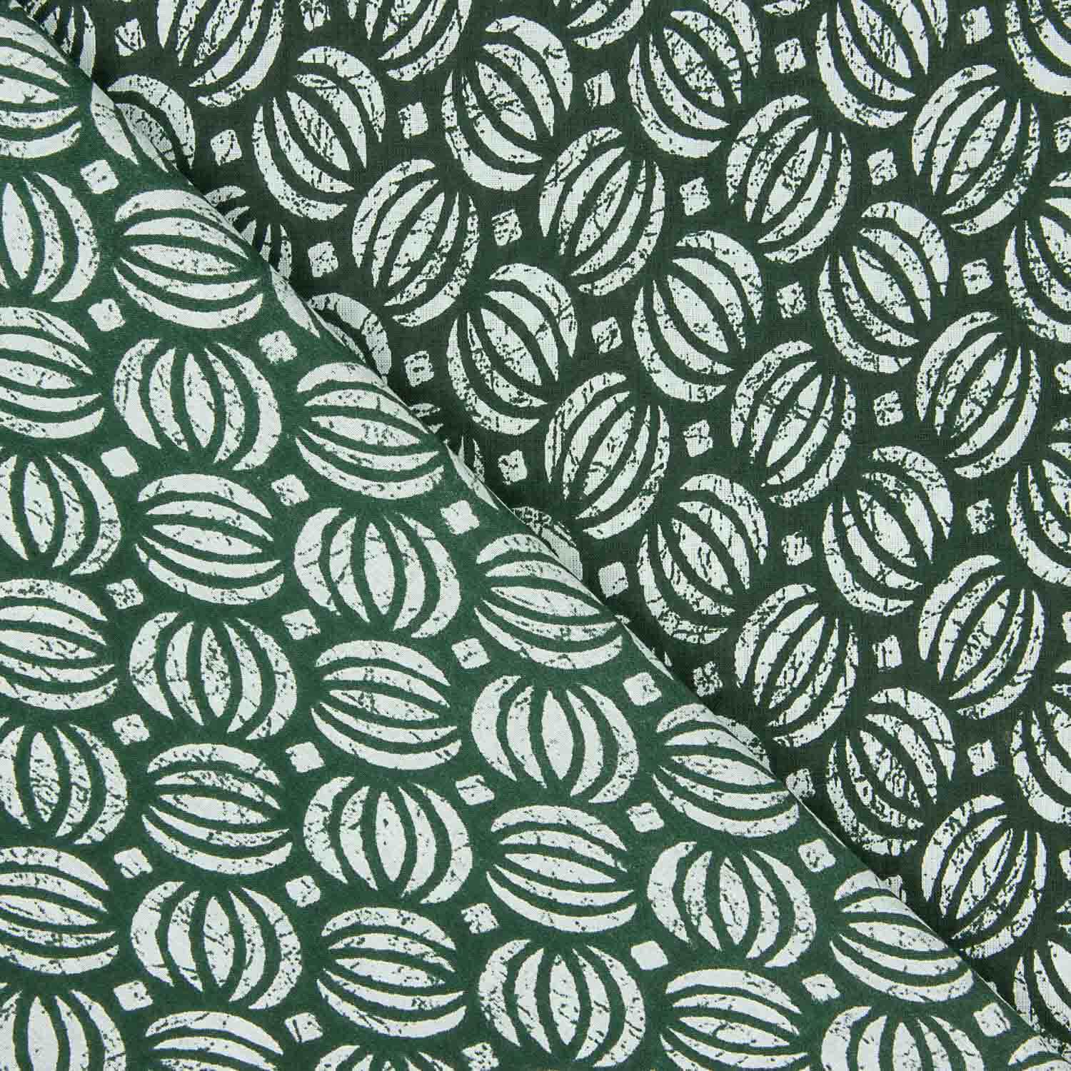 Green Botanical Seed Print Cotton Voile - Ribes y Casals