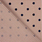 Vichy Cotton Flocked Teal Polka Dot Navy - Ribes y Casals