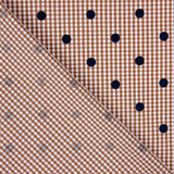 Vichy Cotton Flocked Teal Polka Dot Navy - Ribes y Casals