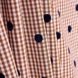 Vichy Cotton Flocked Teal Polka Dot Navy - Ribes y Casals
