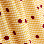 Vichy Cotton Albero Flocked Polka Dot Maroon - Ribes y Casals