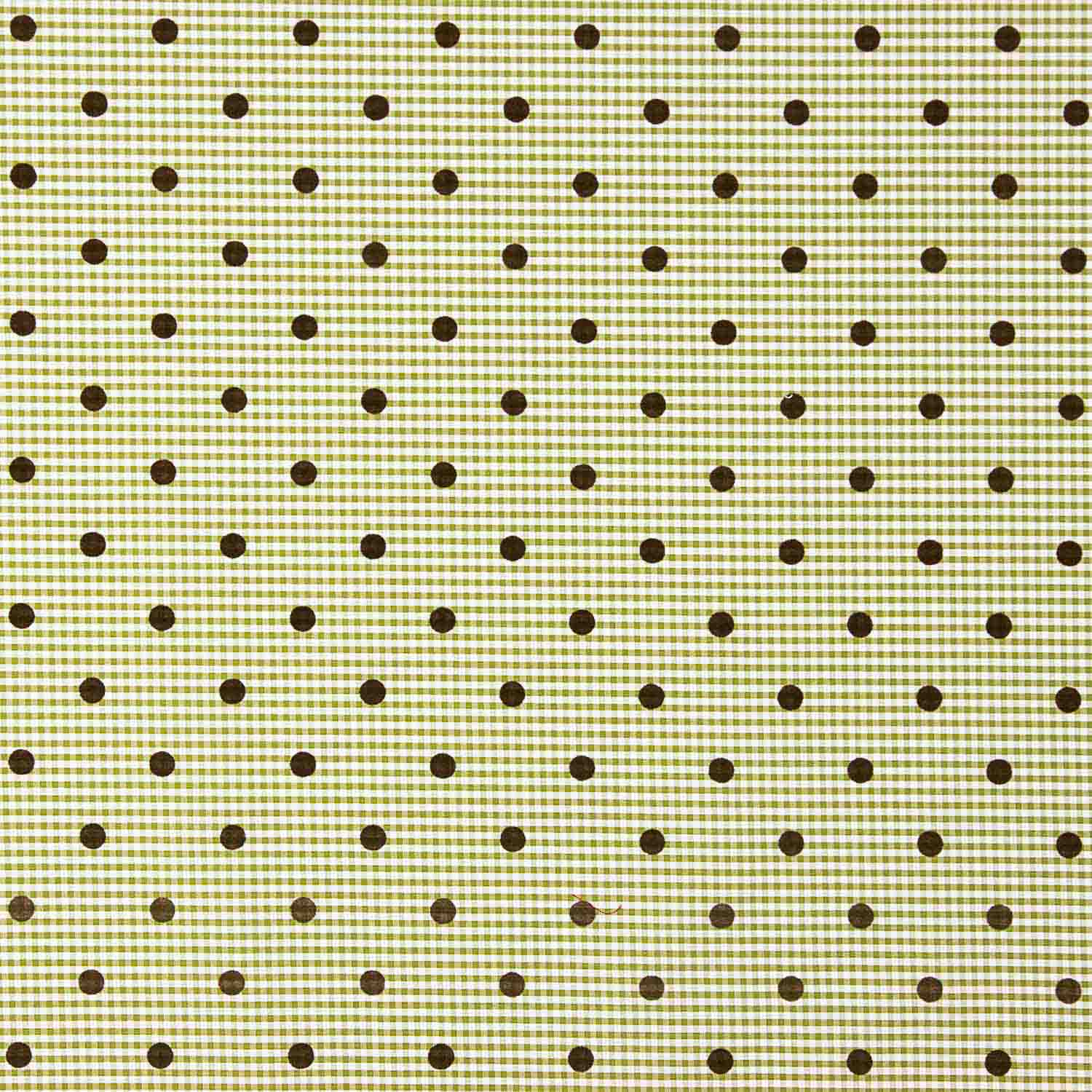 Green Flocked Cotton with Green Polka Dots - Ribes y Casals