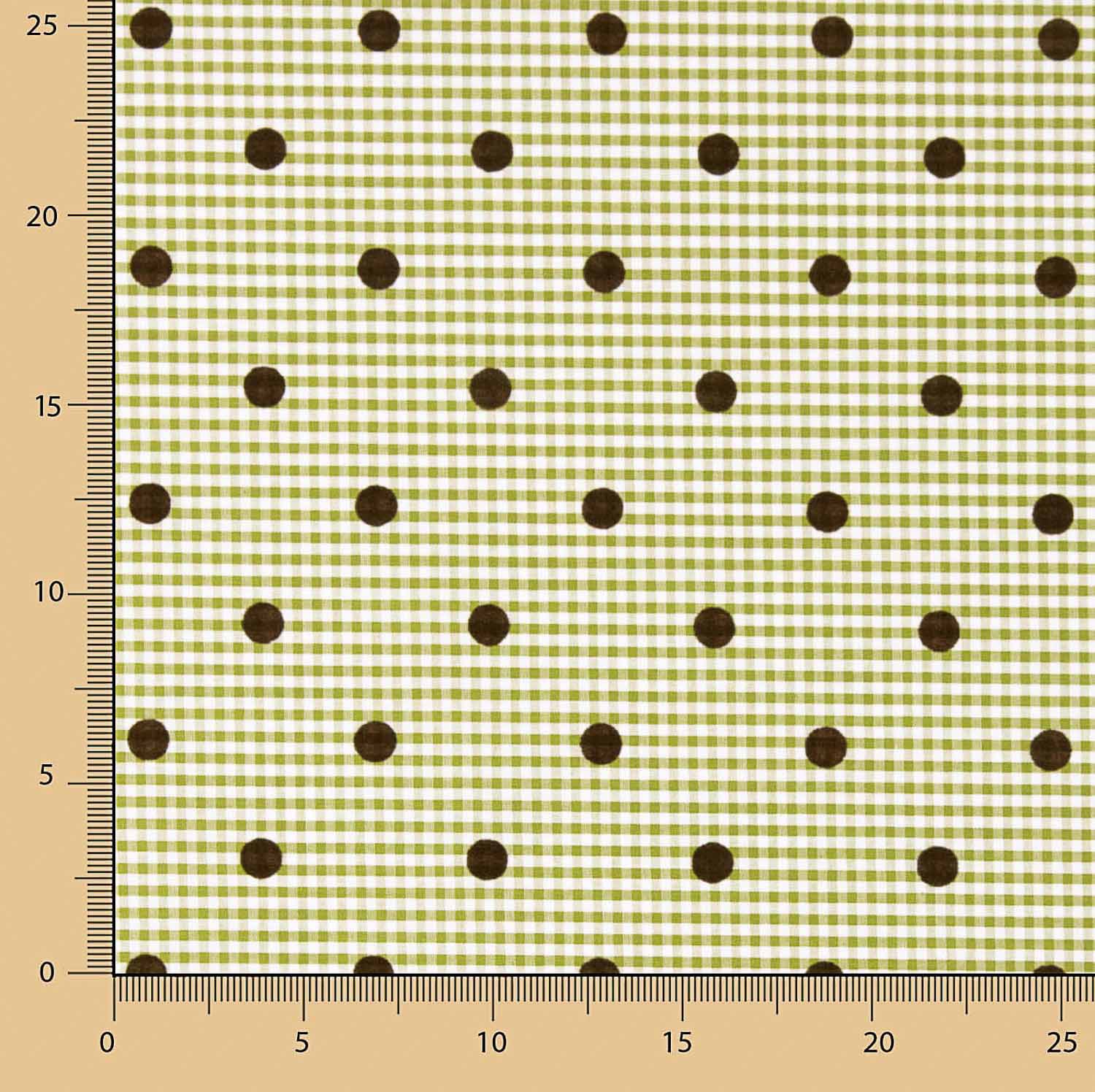 Green Flocked Cotton with Green Polka Dots - Ribes y Casals