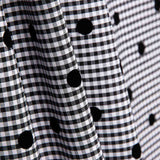 Black Flocked Cotton Vichy Black Polka Dot - Ribes y Casals