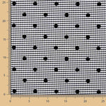 Black Flocked Cotton Vichy Black Polka Dot - Ribes y Casals