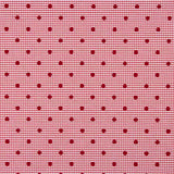 Red Flocked Polka Dot Cotton Vichy - Ribes y Casals